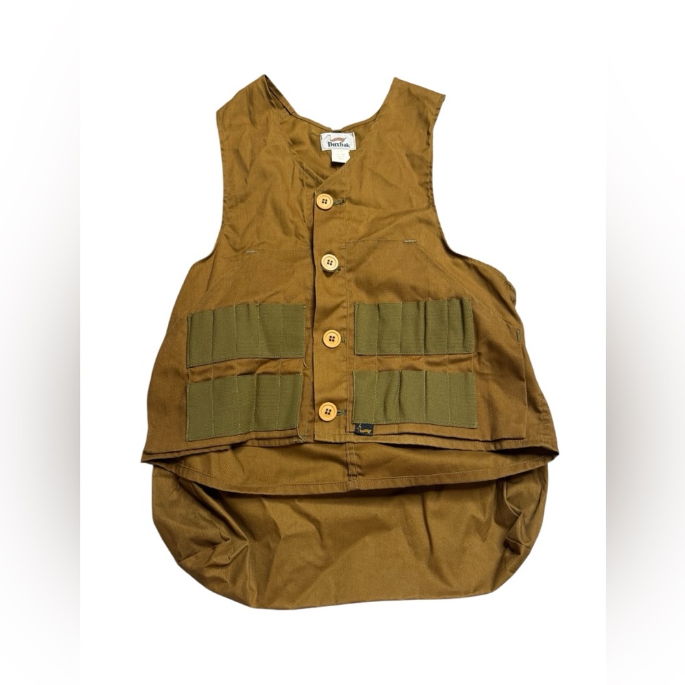 🦆 Vintage Duxbak Hunting Vest 🤎 Duck‎ Canvas Shotgun Shell Game Pocket 🦆